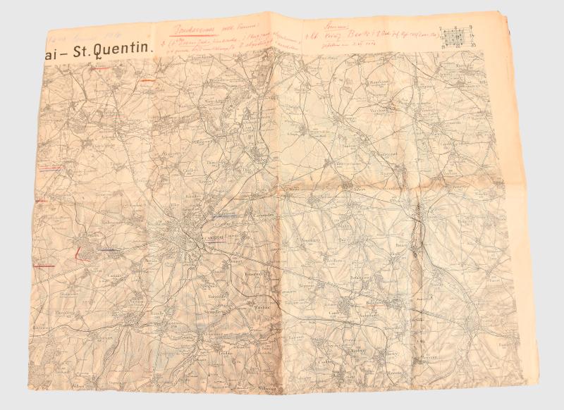 GERMAN WWI SOMME MAP 1916.