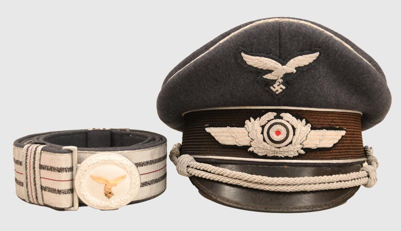 GERMAN WWII LUFTWAFFE DOUBLE EREL VISOR CAP