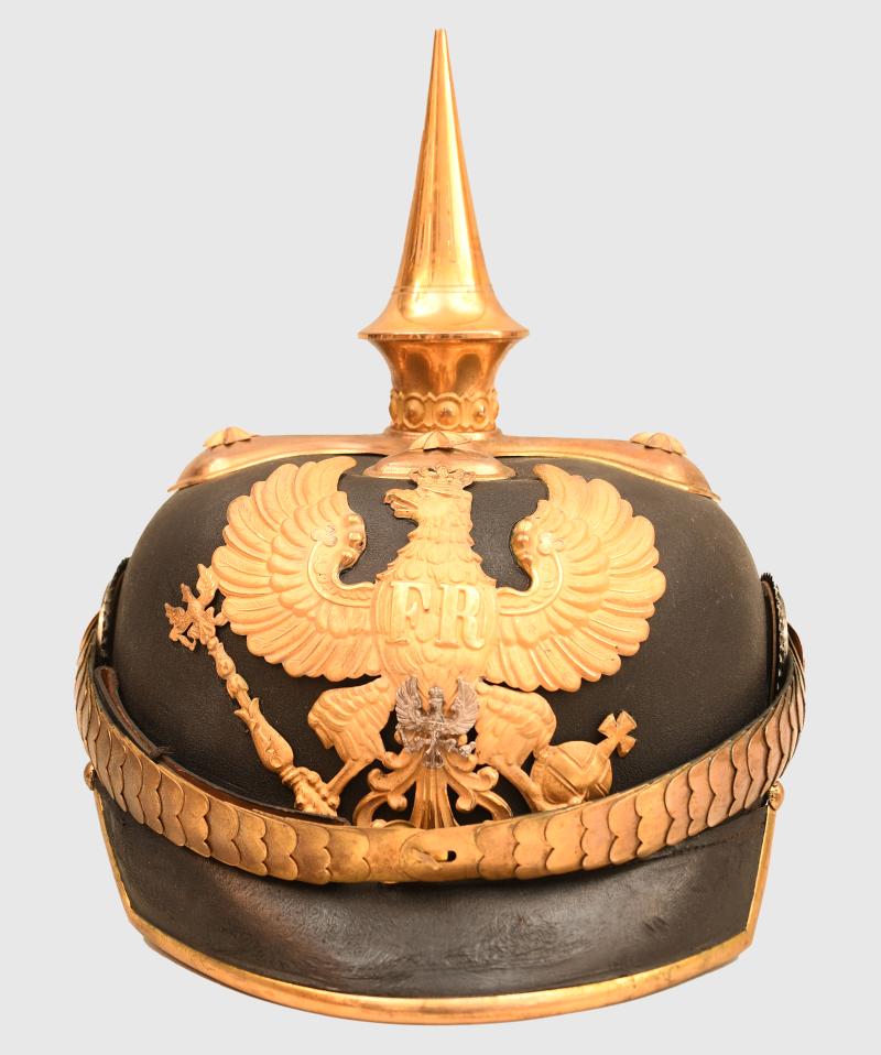 GERMAN WWI PRUSSIAN MILITARY ADMINISTORS OR MUSICIANS OFFICERS HELMET.