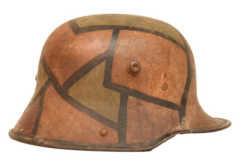 GERMAN WWI M.17 CAMOUFLAGE COMBAT HELMET.