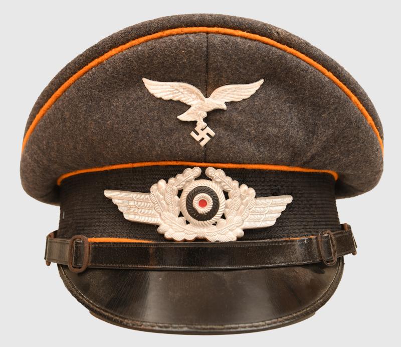 GERMAN WWII LUFTWAFFE FLIGHT SECTION MANS/NCO VISOR CAP.