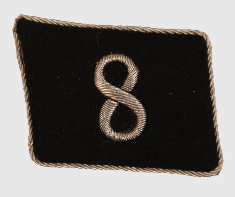 GERMAN WWII ALLGEMEINE SS 8TH FOOT REGIMENT COLLAR PATCH.