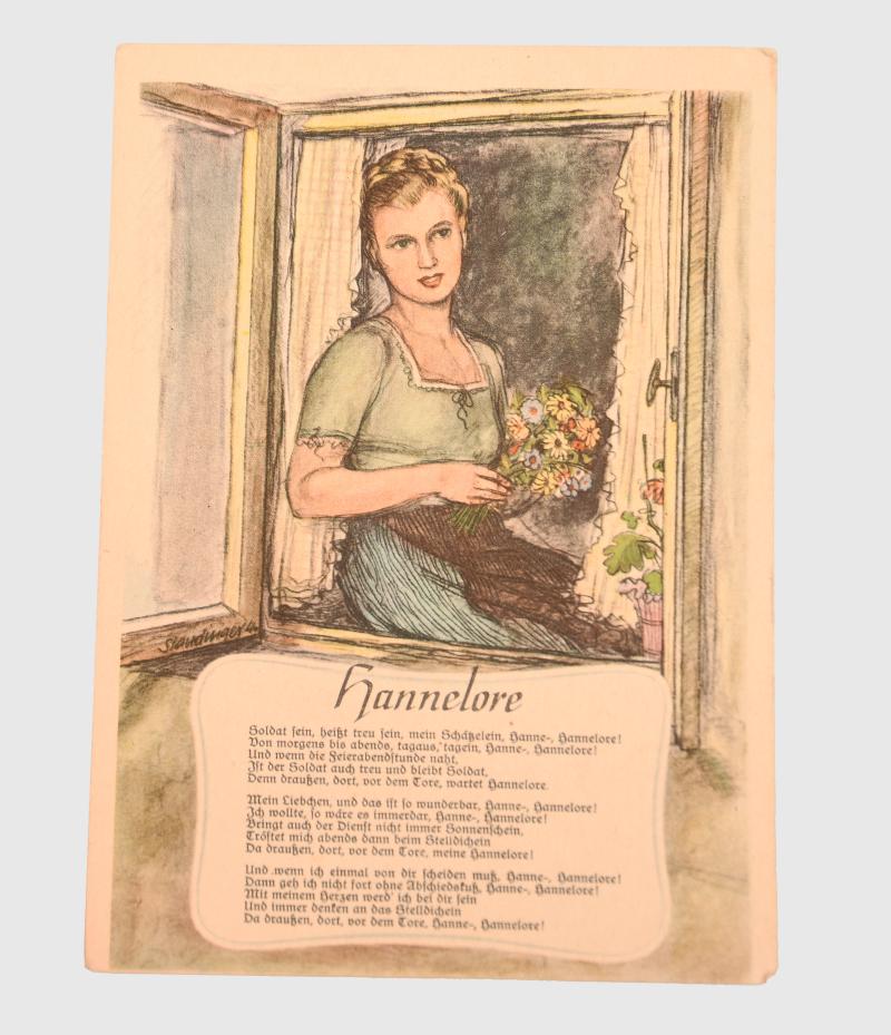 GERMAN WWII COLOUR ART POSTCARD.