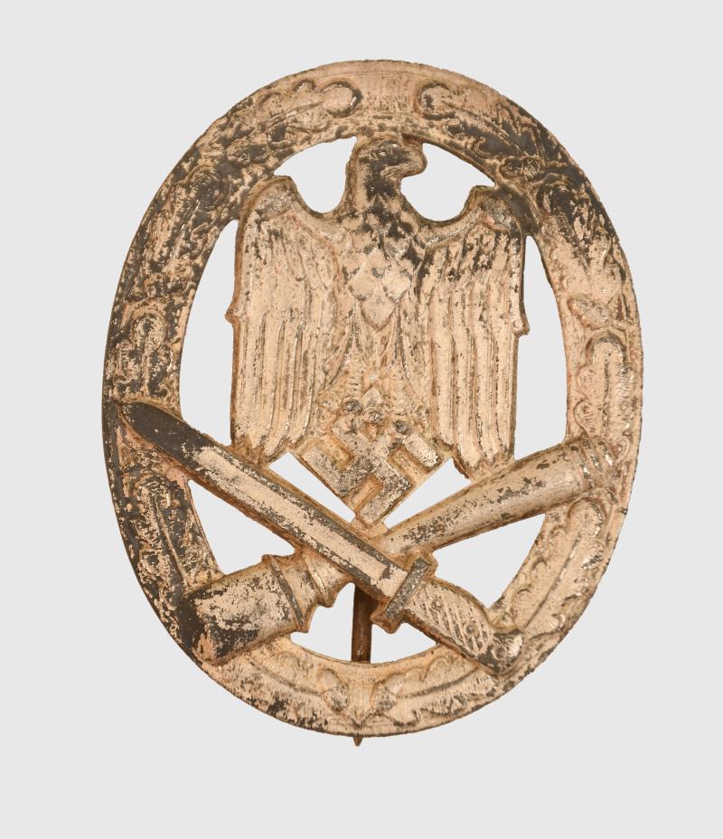GERMAN WWII GENERAL ASSAULT BADGE IN SILVER.