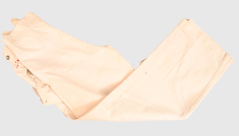 GERMAN WWII WHITE SUMMER DECK UNIFORM TROUSERS.