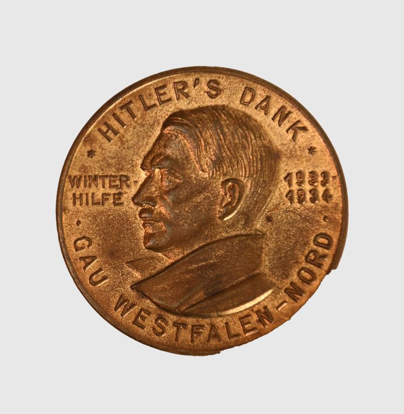GERMAN WWII ADOLF HITLER WESTFALEN NORD BADGE.