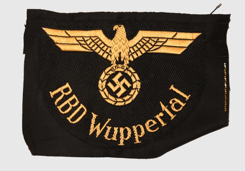 GERMAN WWII RAILWAY DIRECTION SERVICE ARM BADGE WUPPERTAL.