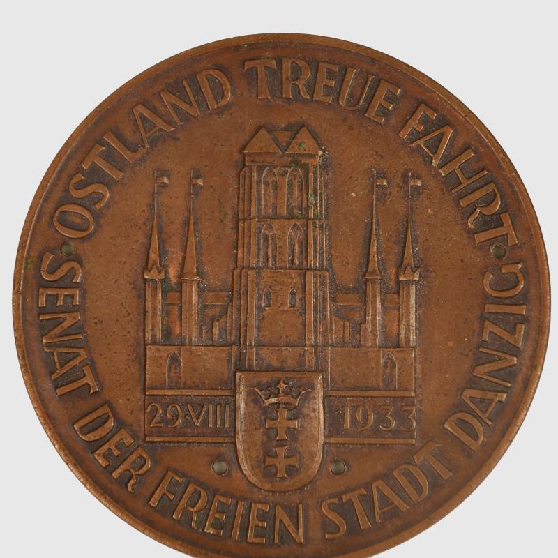 GERMAN WWII DANZIG THIRD REICH  BRONZE PLAQUE.
