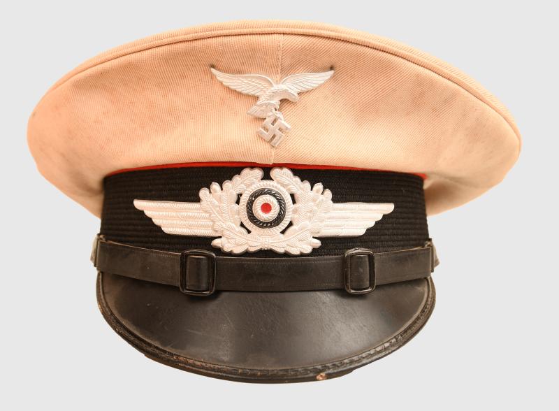 GERMAN WWII LUFTWAFFE FLAK NCO WHITE TOP CAP.