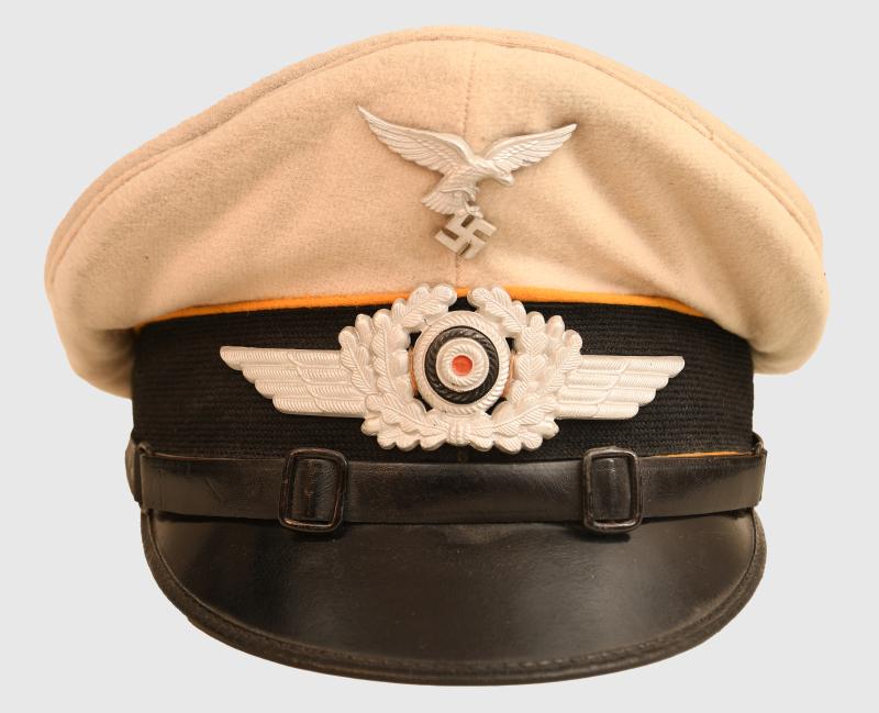 GERMAN WWII LUFTWAFFE FLIGHT WHITE TOP CAP.