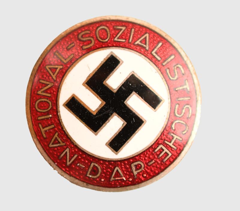 GERMAN WWII NSDAP MEMBERSHIP BADGE MARKED NUMBER 6.