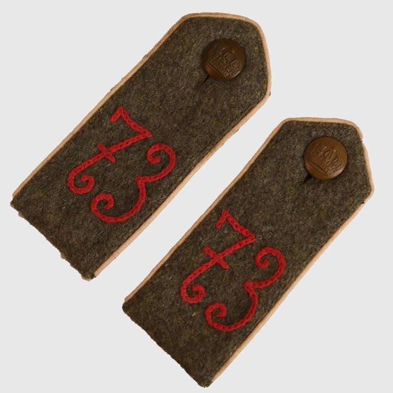 GERMAN WWI HANOVARIAN REGIMENT 73 SHOULDER BOARDS.