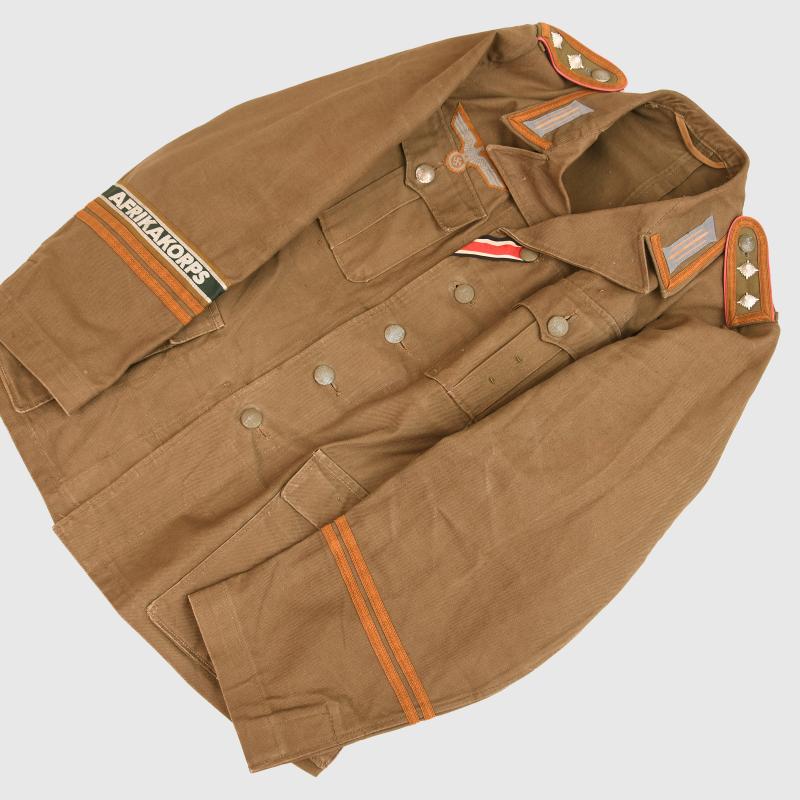 GERMAN WWII AFRIKAKORPS PANZER SENIOR NCO DER SPEISS 1ST PATTERN COMBAT TUNIC.