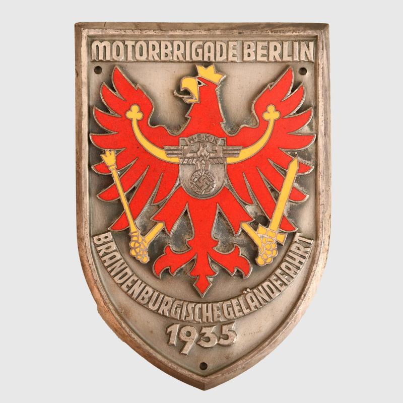 GERMAN WWII MOTOR BRIGADE BERLIN NSKK PLAQUE.