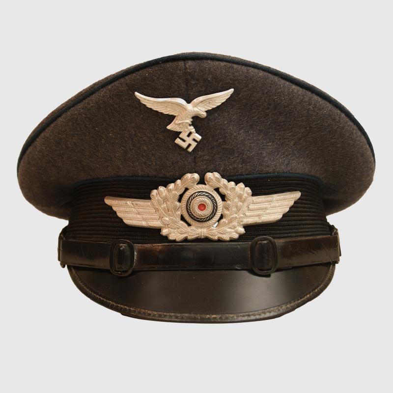 GERMAN WWII LUFTWAFFE MEDICAL SECTION NCO OR MAN’S VISOR CAP.