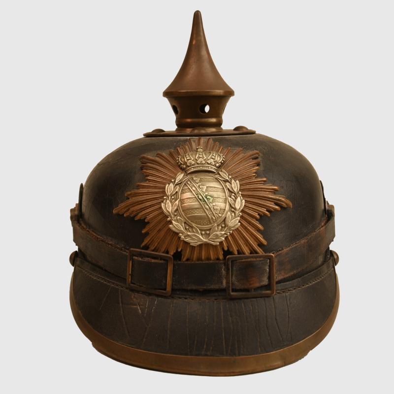 GERMAN WWI SAXON ENLISTED MANS PICKELHAUBE.