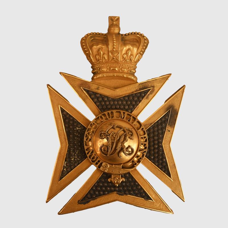 ENGLISH EARLY VICTORIAN LIGHT DRAGOON HELMET PLATE.