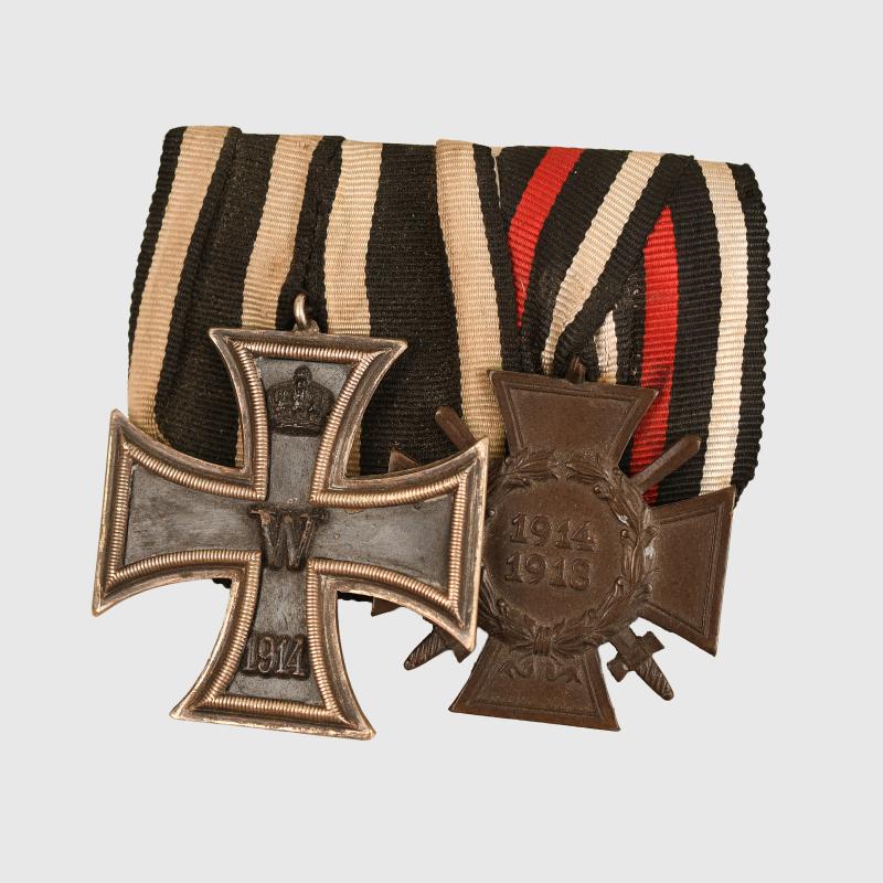 GERMAN WWI IRON CROSS MEDAL PAIR.