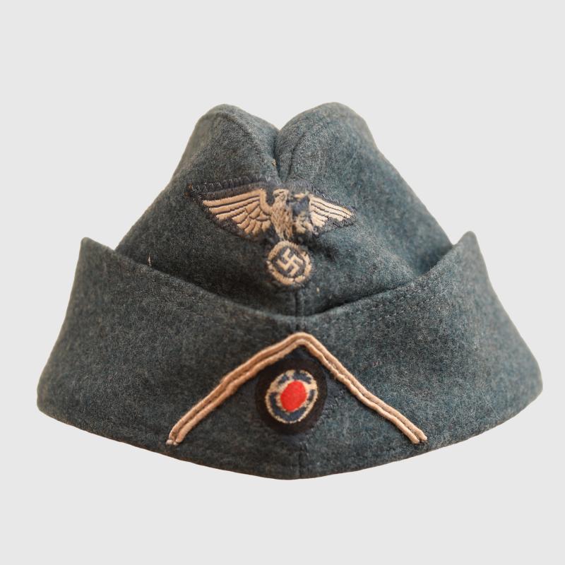 GERMAN WWII BAHNSCHUTZ OVERSEAS CAP.