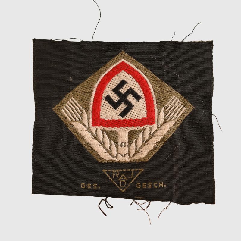 GERMAN WWII RAD SIDE CAP EAGLE, BEVO WOVEN.