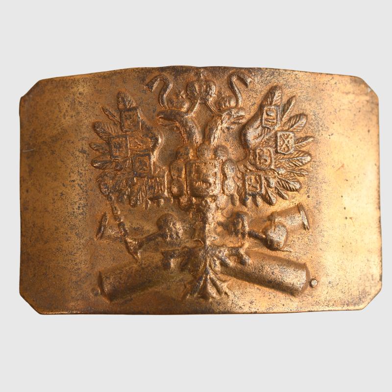 RUSSIAN WWI ARTILLERY MANS BRASS BELT BUCKLE.