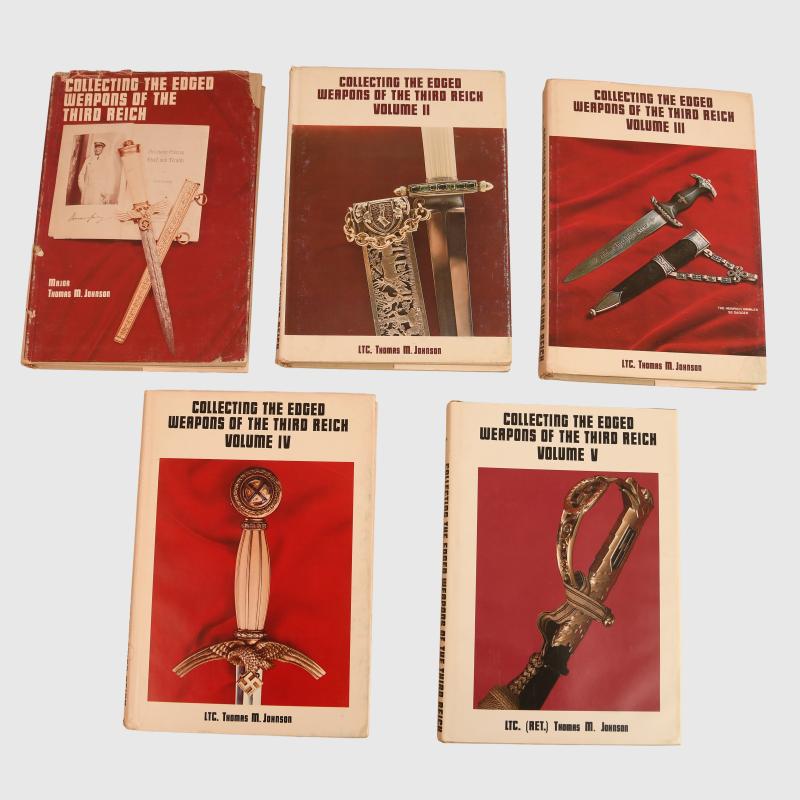 GERMAN WWII THOMAS M. JOHNSON DAGGER REFERENCE BOOKS, 5 VOLUMES.