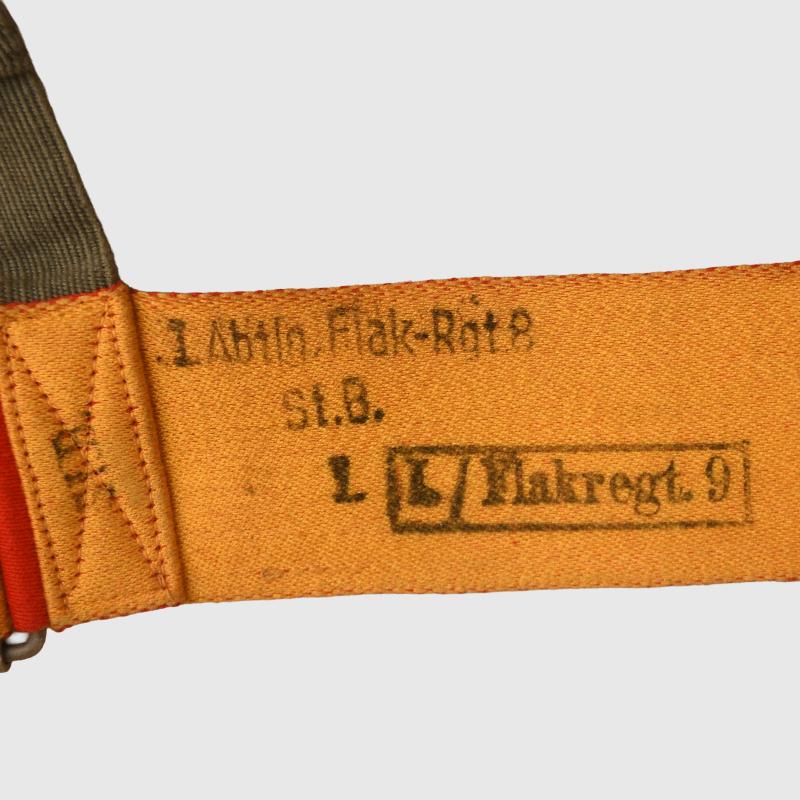 GERMAN WWII LUFTWAFFE SINGLE DECAL COMBAT HELMET WITH MANOEUVRE BAND FITTED.