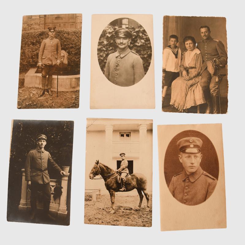 GERMAN WWI SIX IMAGES ALL WEARING VISOR CAPS.