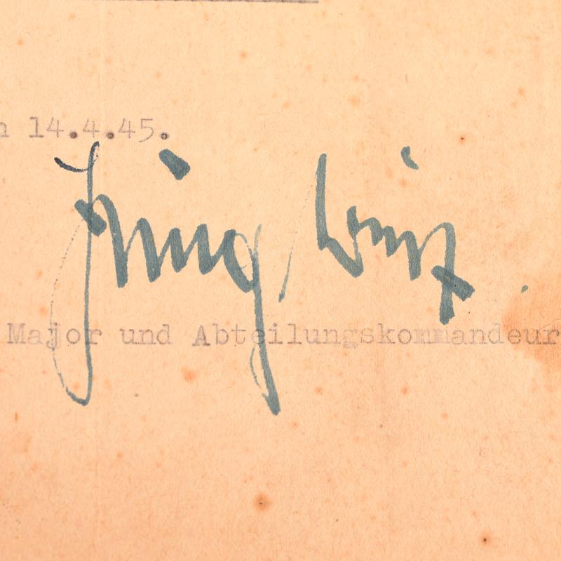 GERMAN WWII LUFTWAFFE PARATROOPER CLOSE COMBAT BAR CITATION.