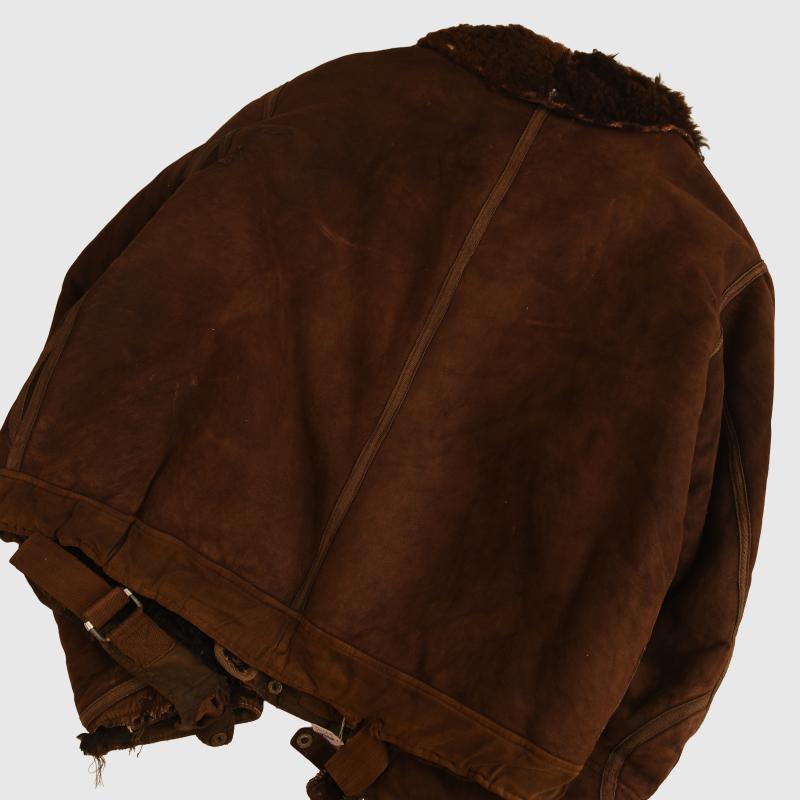 GERMAN WWII LUFTWAFFE BROWN SHEEPSKIN FLYING JACKET.