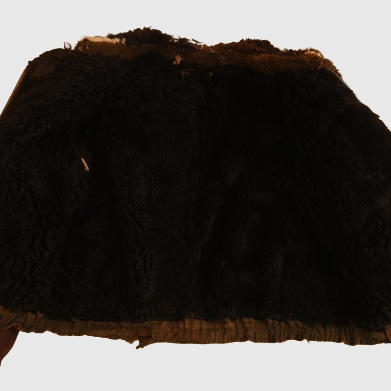 GERMAN WWII LUFTWAFFE BROWN SHEEPSKIN FLYING JACKET.