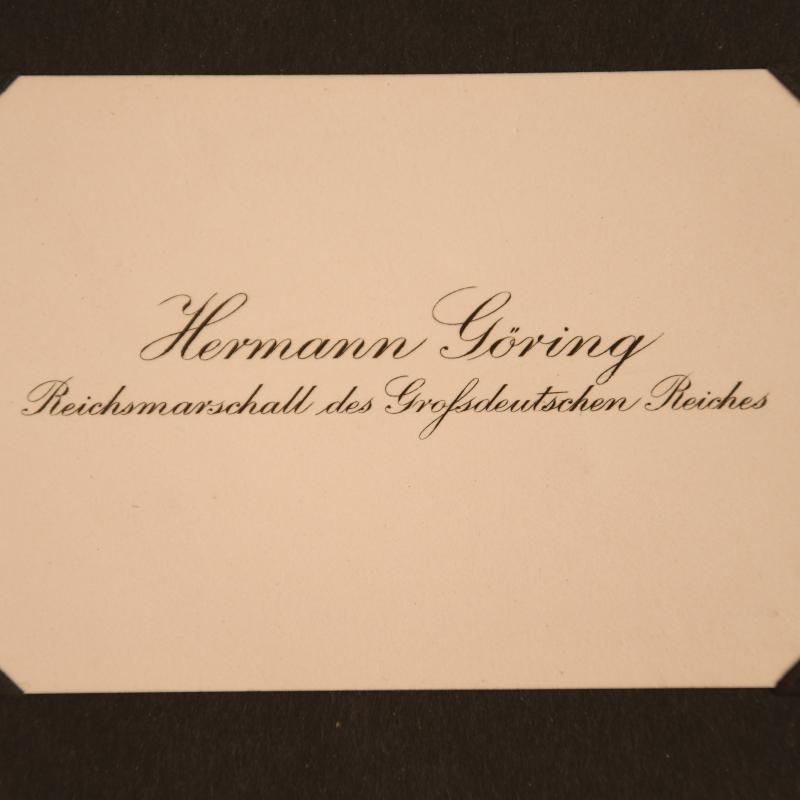GERMAN WWII HERMAN GOERING VISITING CARD.