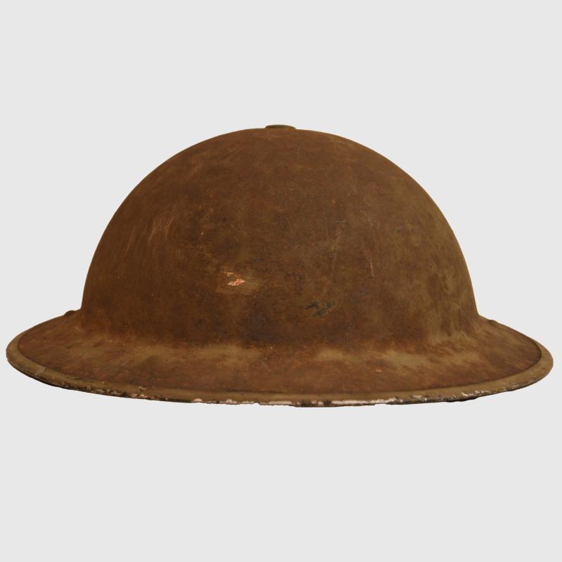BRITISH WWII BRODIE COMBAT HELMET.