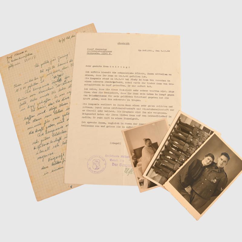 GERMAN WWII SS PAPERWORK GROUPING.