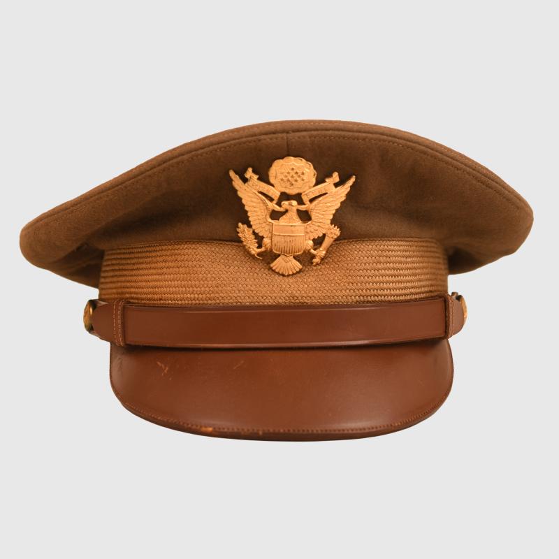 US WWII BRITISH MADE U.S. ARMY AIR FORCE OFFICERS VISOR CAP.