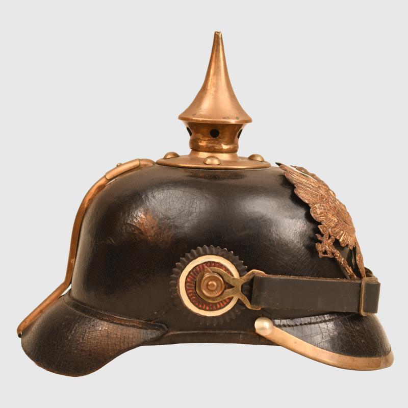 GERMAN WWI PRUSSIAN REGIMENTALLY MARKED PICKELHAUBE.