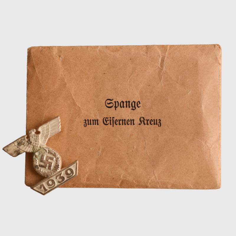 GERMAN WWII IRON CROSS SECOND CLASS 1939 BAR TO THE 1914 SECOND CLASS AWARD.