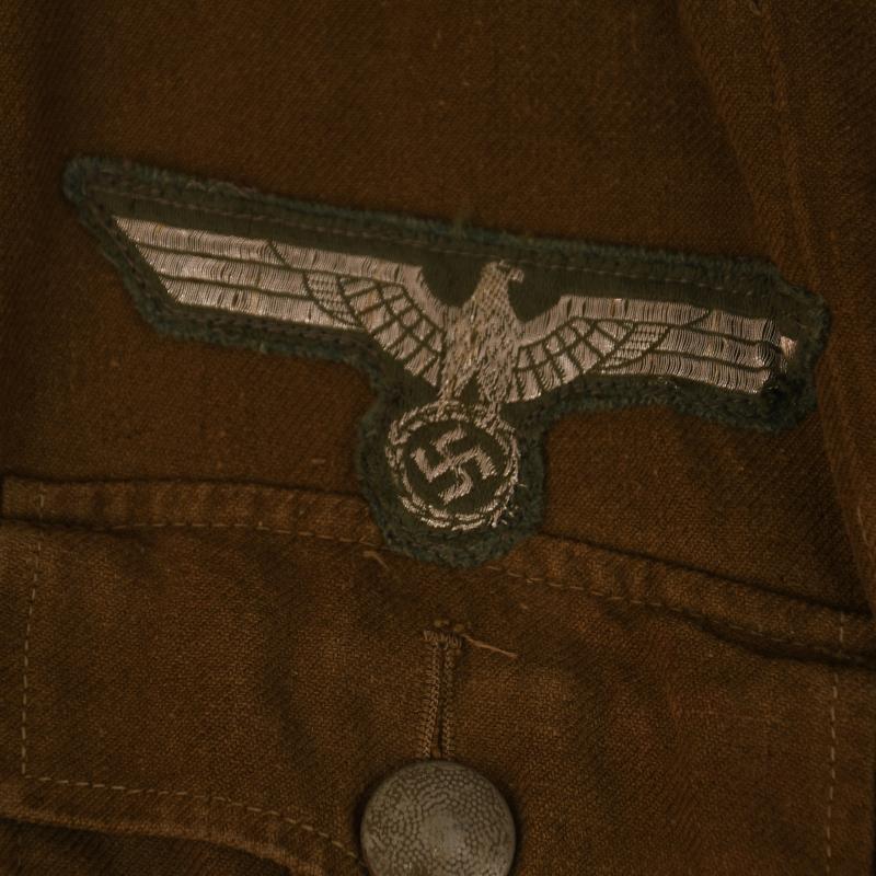 GERMAN WWII AFRIKAKORPS CAVALRY OFFICERS 1ST PATTERN COMBAT TUNIC.