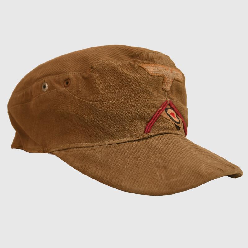 GERMAN WWII DAK TROPICAL 1ST PATTERN SMOKE TROOPS FIELD CAP.