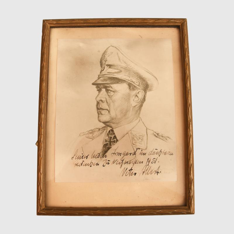 GERMAN WWII ALBERT KESSELRING SKETCH PORTRAIT.