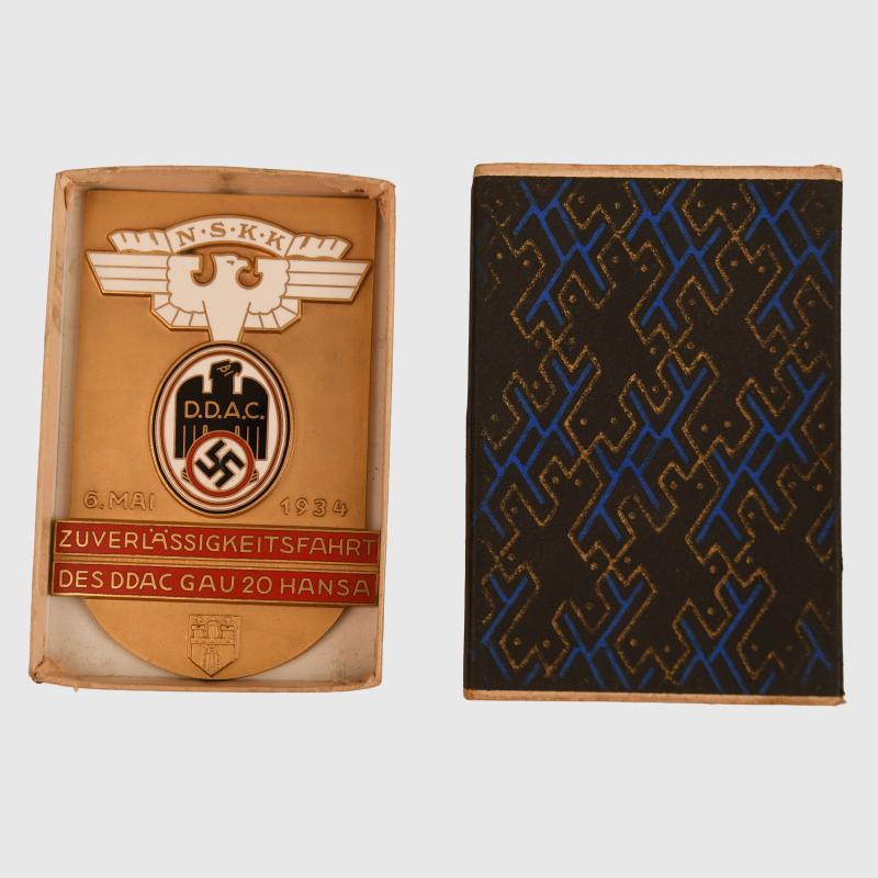 GERMAN WWII 1934 NSKK HANSA PLAQUE.