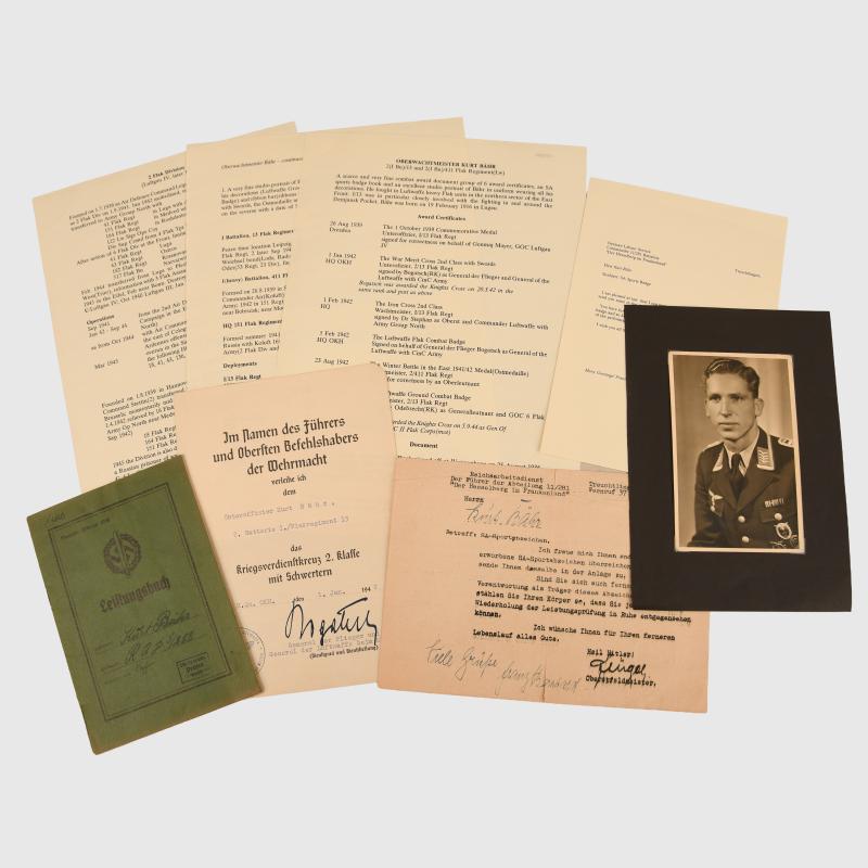 GERMAN WWII LUFTWAFFE FLAK PAPER GROUPING.