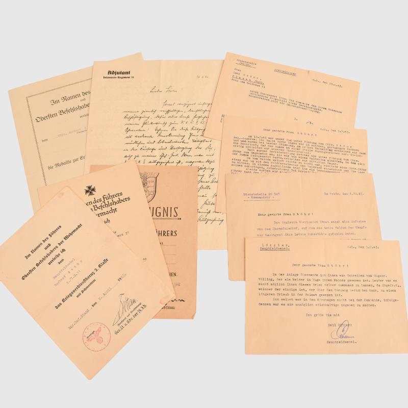 GERMAN WWII KRIM SHIELD FOUR CITATION GROUP.