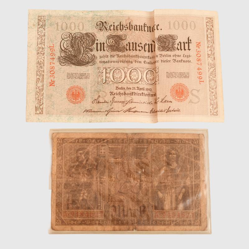 GERMAN WWI BANKNOTES.