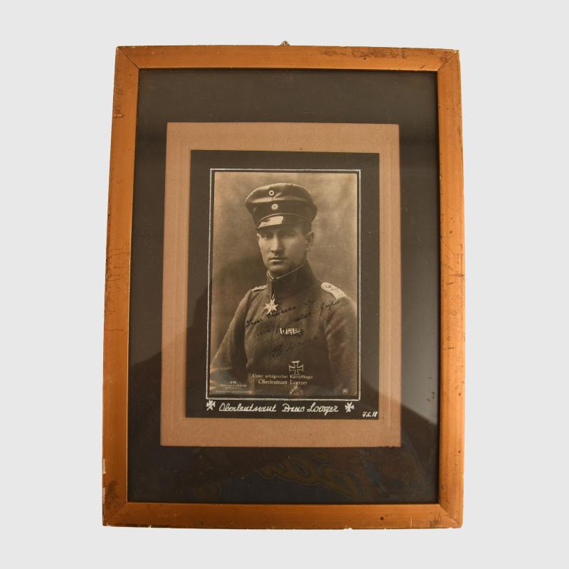 GERMAN WWI SIGNED SANKEY CARD OF POUR LE MERITE WINNER BRUNO LOERZER.