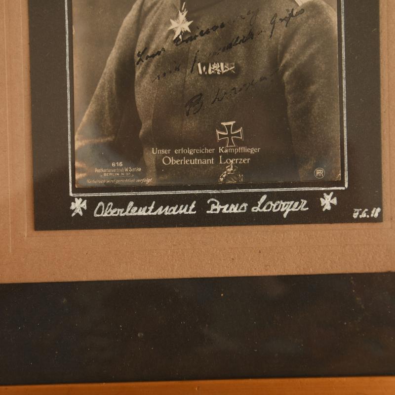 GERMAN WWI SIGNED SANKEY CARD OF POUR LE MERITE WINNER BRUNO LOERZER.