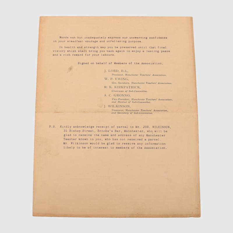 MANCHESTER CASUALTY TEACHER’S GROUPING.