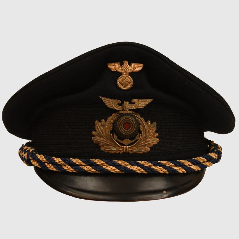 GERMAN WWII RAILWAY WATER POLICE OFFICIALS VISOR CAP.