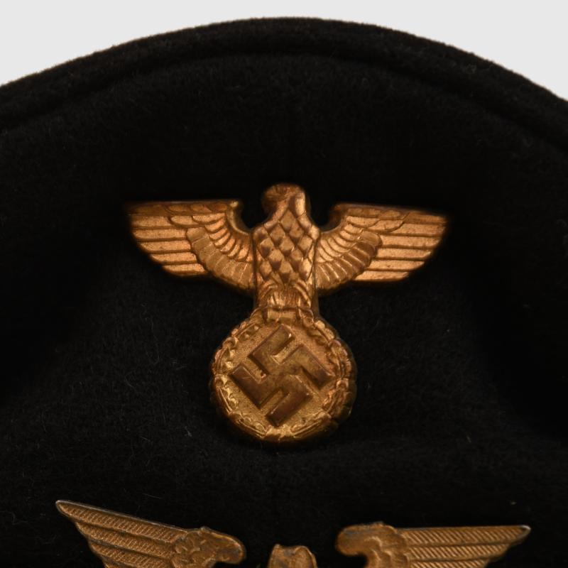 GERMAN WWII RAILWAY WATER POLICE OFFICIALS VISOR CAP.