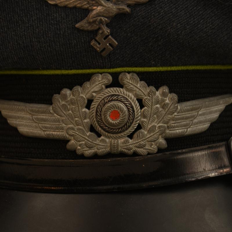 GERMAN WWII LUFTWAFFE AIR TRAFFIC CONTROL NCO VISOR CAP.